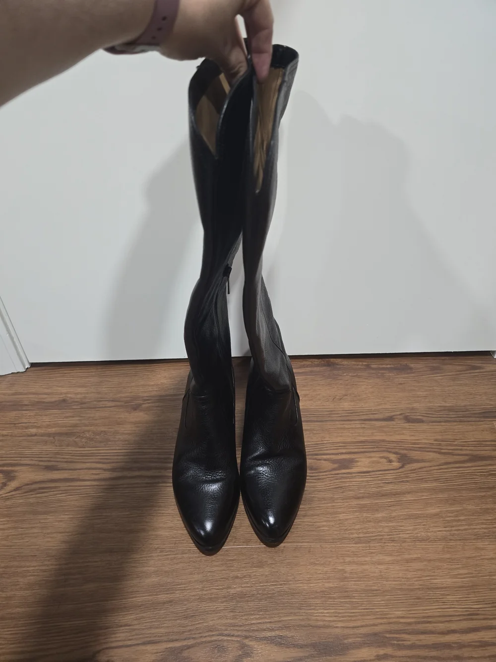 Johnston & Murphy Black Over-the-Knee Leather Boots